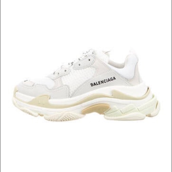 Balenciaga White And Cream Sneakers